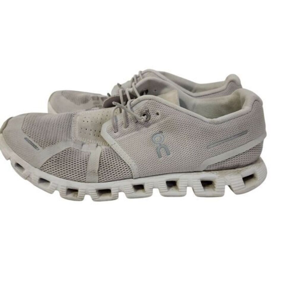 On Running Men's Cloud Athletic Shoes in Light Gray and White